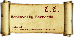 Benkovszky Bernarda névjegykártya